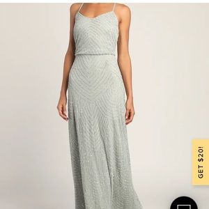 Lulus sage green long dress, size 4